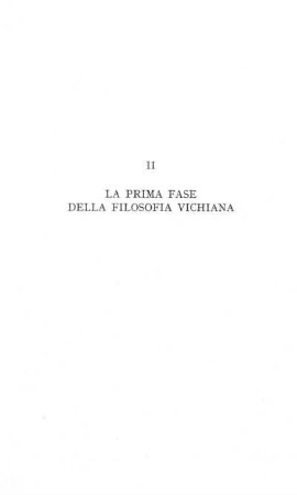 II. La prima fase della filosofia vichiana