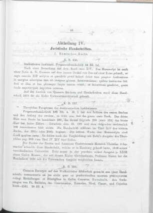 Abtheilung IV. Juristische Handschriften. [K.B. 156 - 245]