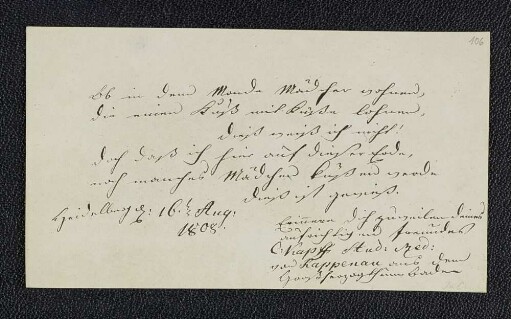 Christoph Heinrich Kapff. – Heidelberg, 16.08.1808