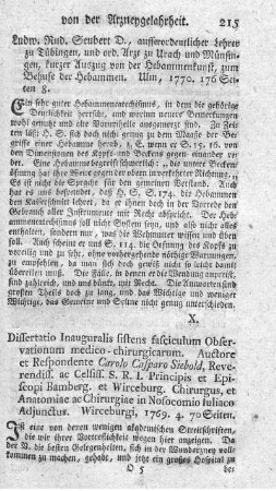 Observationes medico-chirurgicae. Fasc. Diss.inaug.