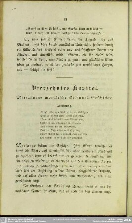 Vierzehntes Kapitel. Mariannens moralische Bildungs-Geschichte