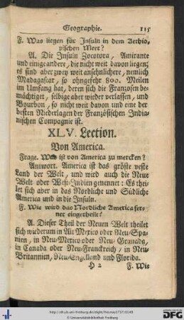 XLV - XLVII. Von America; Von den Americanischen Insuln.