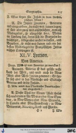 XLV - XLVII. Von America; Von den Americanischen Insuln.