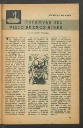 Estampas del viejo Buenos Aires : Charlas de café