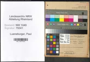 Entnazifizierung Paul Lueneburger , geb. 22.04.1897 (Walzer)