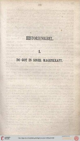 Historienbibel. I. Do Got in siner Magenkraft