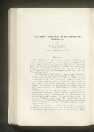 Das Kaiserin Friedrich-Haus für das ärztliche Fortbildungswesen