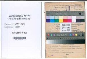 Entnazifizierung Fritz Wisotzki , geb. 18.08.1891 (Lehrer)