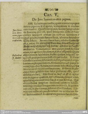 Cap. V. De Jure Saxonico circa pignus