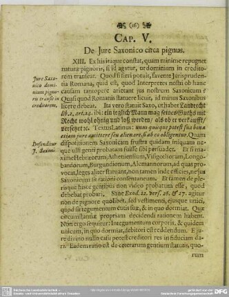 Cap. V. De Jure Saxonico circa pignus