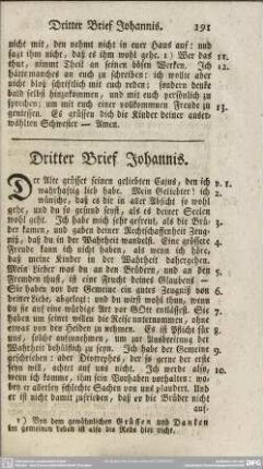 Dritter Brief Johannis