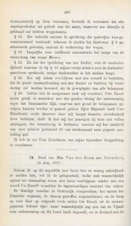 73. Brief van Min. Van der Heim aan Daendels, 14 Aug. 1809
