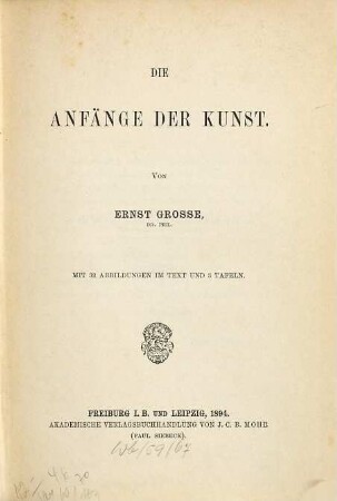 Die Anfänge der Kunst
