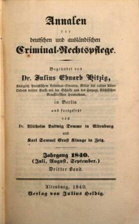 Annalen der deutschen und ausländischen Criminal-Rechtspflege. 12. 1840