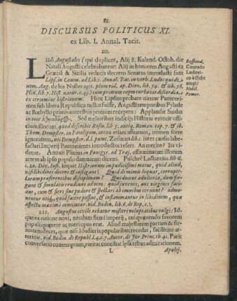 Discursus Politicus XI. - XII.