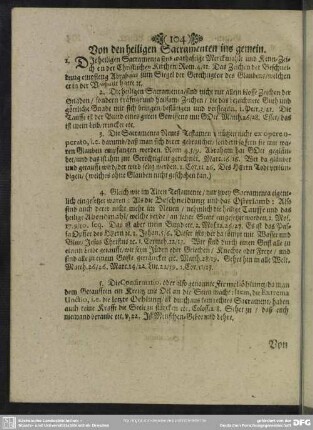 Von den heiligen Sacramenten ins gemein