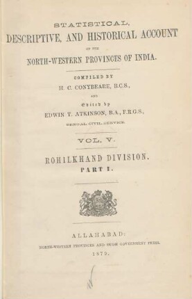 Vol. 5: Statistical, descriptive and historical account of the northwestern provinces of India