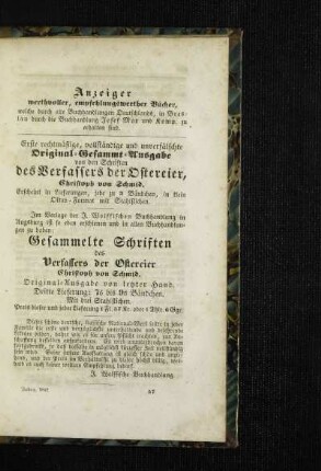 Anzeiger werthvoller, empfehlenswerther Bücher