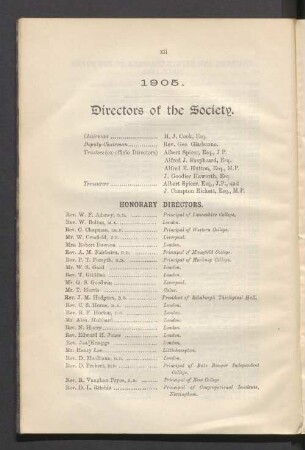 1905. Directors of the society