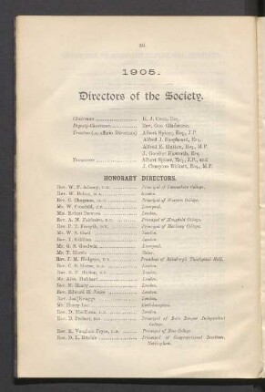1905. Directors of the society