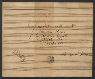 Quartettos; vl (2), vla, vlc; D-Dur; op. 1,6