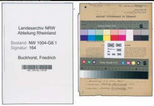 Entnazifizierung Friedrich Buckhorst , geb. 29.01.1901 (Hausmeister)