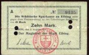 Elbing, Notgeld, 10 Mark