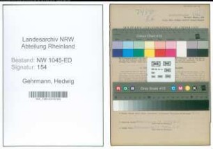Entnazifizierung Hedwig Gehrmann , geb. 04.06.1894 (Lehrerin)
