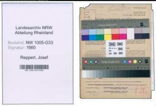 Entnazifizierung Josef Reppert , geb. 14.05.1893 (Bahnsekretaer)