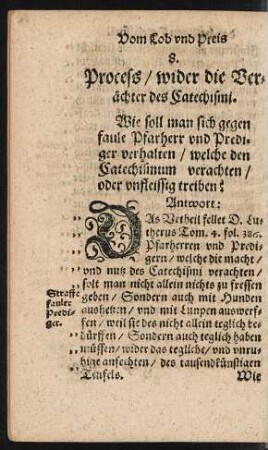 8. Process/ wider die Verächter des Catechismi.
