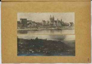 Stiftskirche St. Kastor, Koblenz; Burg: Oben: Rheinansicht (aus: Skizzen- und Fotoalbum 8)