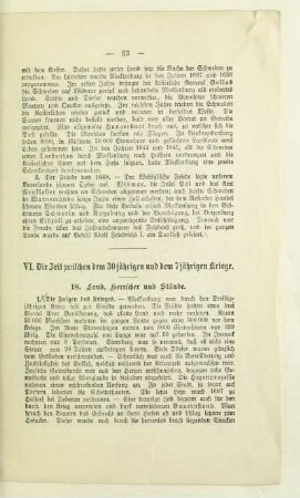 VI. Die Zeit zwischen dem 30jährigen und dem 7jährigen Kriege.
