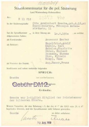 Goecke, Otto Arndrobert