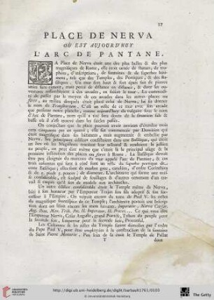 Place de Nerva oú est aujourd’hui l’Arc de Pantane