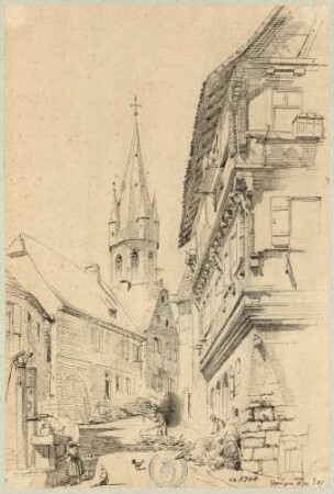 Eppingen Blick vom Baumann'schen Haus in die Kirchgasse