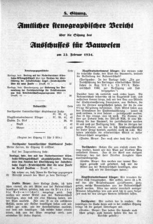 Sitzung 8, 23. Februar 1934