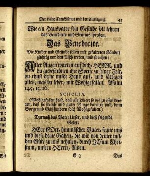 Wie ein Hausvater sein Gesinde soll lehren das Benedicite und Gratias sprechen.