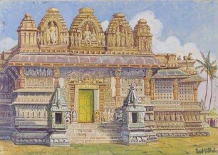 Der reichverzierte Shiva-Tempel im Mysore-Staat