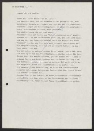 Brief an Gerard Mortier, 1994 [vor dem 22.1.1994]