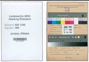 Entnazifizierung Wilhelm Jordans , geb. 05.08.1902 (Disponent)