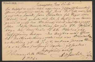 Brief an Ludwig Strecker  an B. Schott's Söhne : 11.10.1883