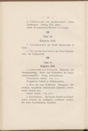 Tafel IX. Empire-Stil.