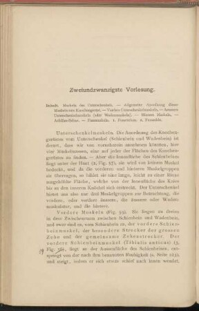 Zweiundzwanzigste Vorlesung.