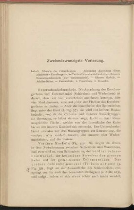 Zweiundzwanzigste Vorlesung.