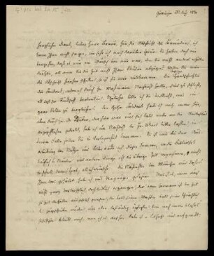 Brief von Jacob Grimm an Emil Braun