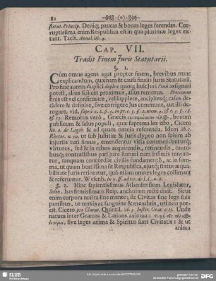 Cap. VII. Tradit Finem Iuris Statutarii