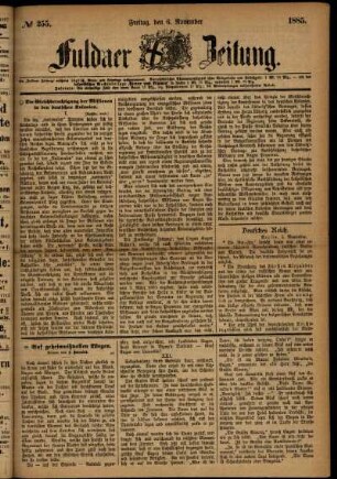 Ausgabe vom Freitag, den 06. November 1885.