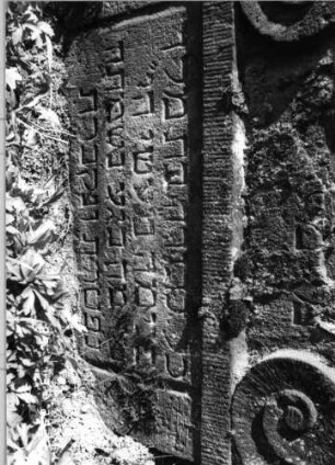 Grabstein 274 (Index: 99791928) Zustand: Fragment Maße HxBxT: 63x64x13 cm: Grabstein 274 (Detailaufnahme)