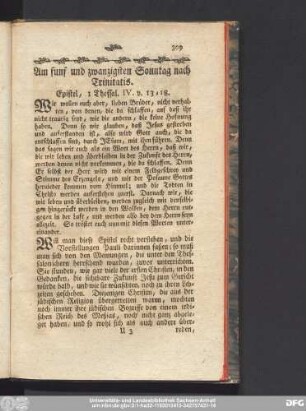 Am fünf und zwanzigsten Sonntag nach Trinitatis. Epistel, 1 Thessal. IV. v. 13 - 18.