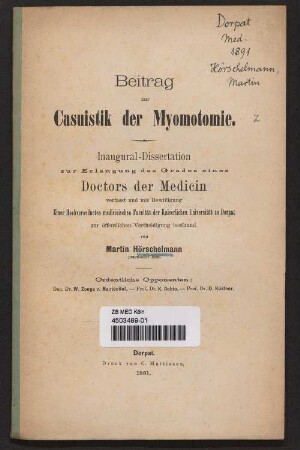 Beitrag zur Casuistik der Myomotomie